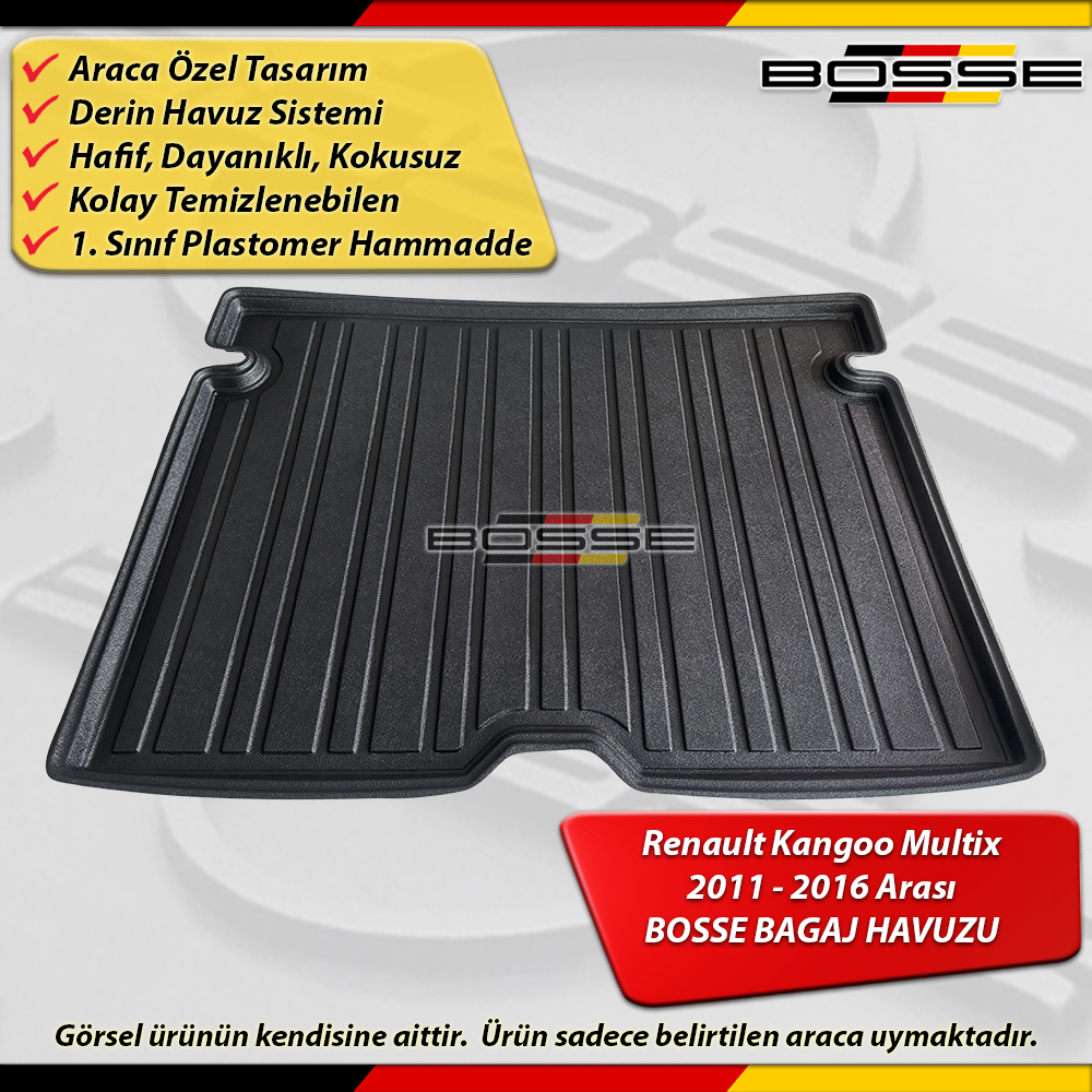 Renault Kangoo Bagaj Havuzu Multix Kangoo 2 İçin 2011 2016 Arası BOSSE