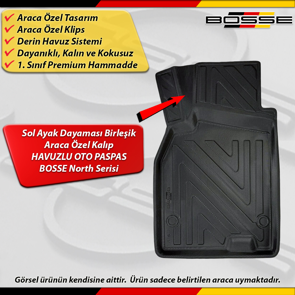 Renault Megane 2 Paspas Sedan/Station/Grand Tourer Araca Özel 2004-2009 Arası Derin Havuzlu North