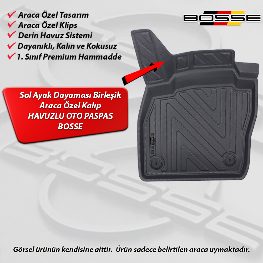 Seat Arona Paspas Araca Özel 2017 Sonrası BOSSE 3D Havuzlu Oto Paspas