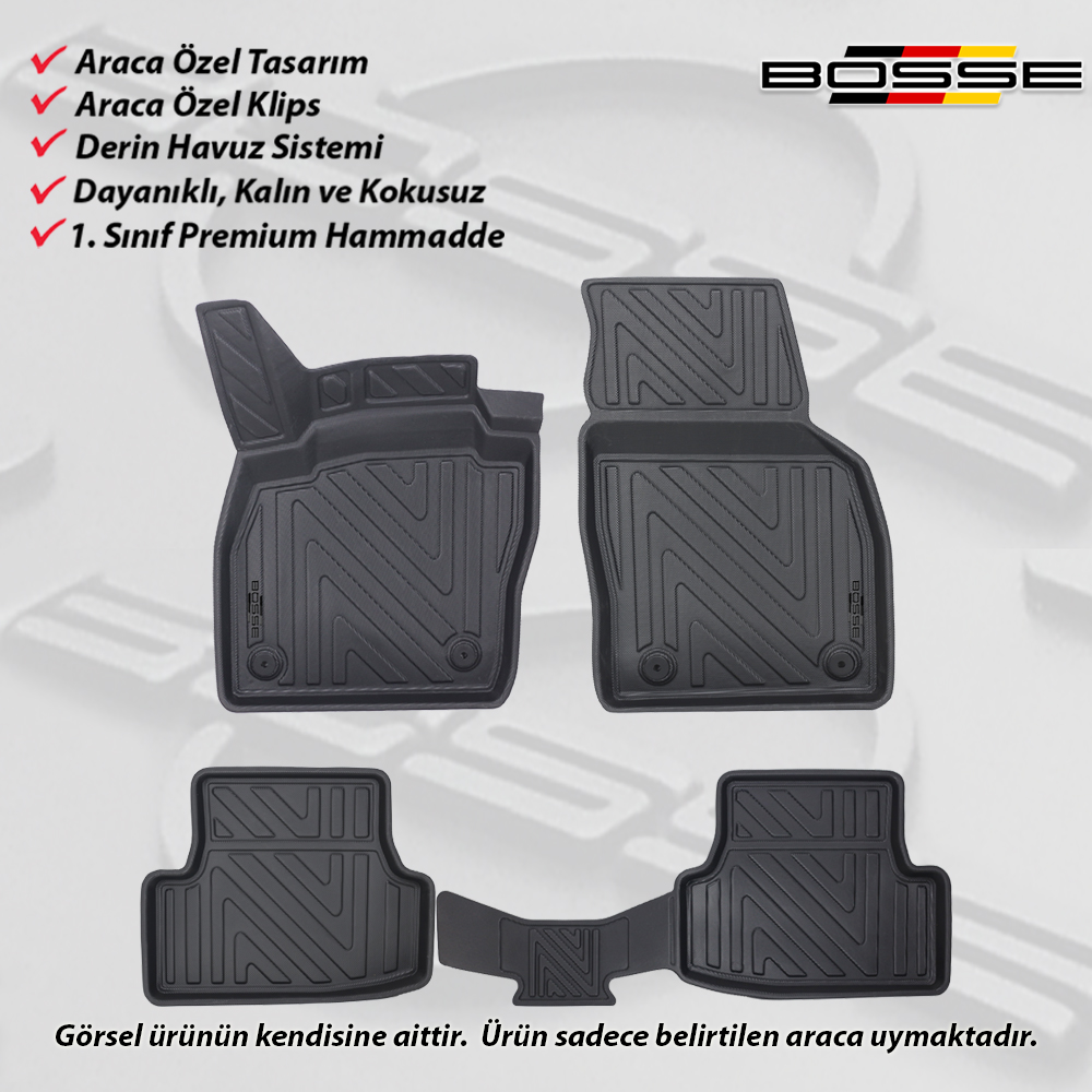Seat ibiza Paspas Araca Özel 2017 Sonrası BOSSE 3D Havuzlu Oto Paspas