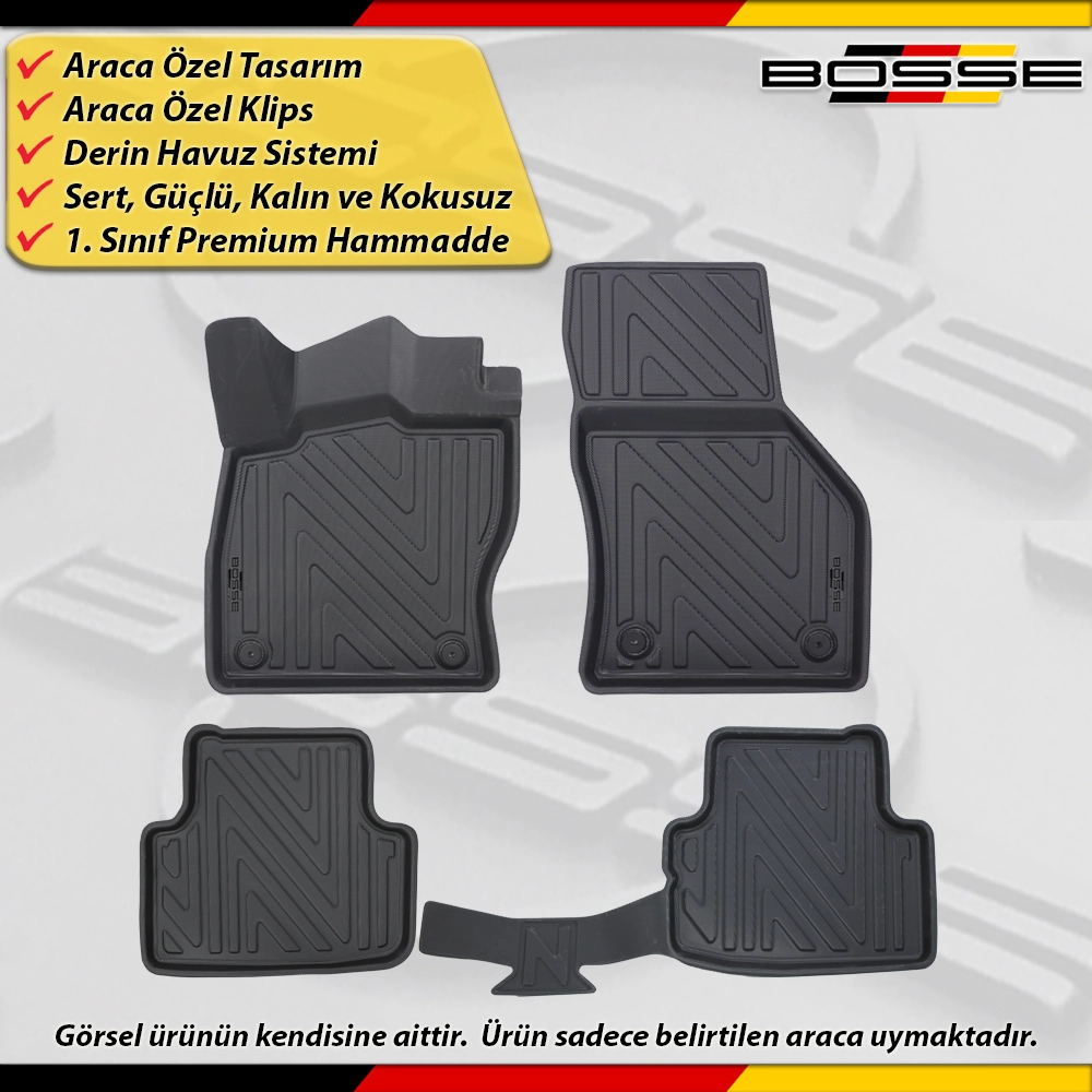Skoda Octavia Paspas Araca Özel 2013-2020 Derin Havuzlu Paspas BOSSE North Serisi