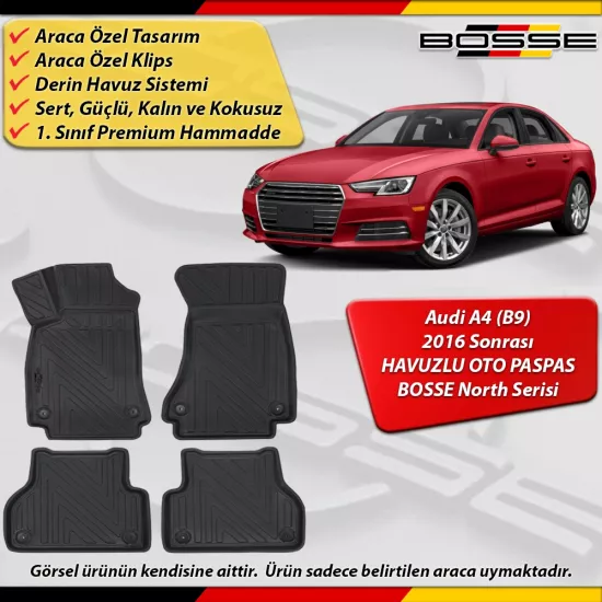 Audi A4 Paspas Araca Özel (B9) 2016 2025 Arası Derin Havuzlu BOSSE North Serisi