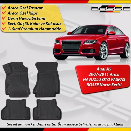 Audi A5 Paspas Araca Özel 2007-2011 Derin Havuzlu BOSSE North Serisi