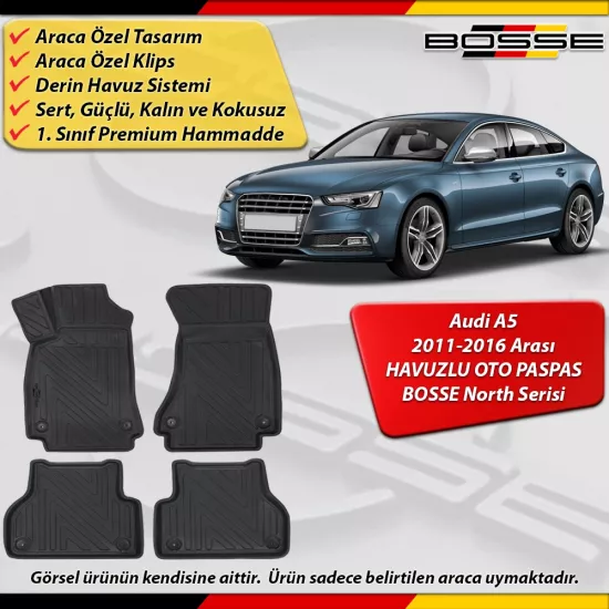 Audi A5 Paspas Araca Özel 2011-2016 Derin Havuzlu BOSSE North Serisi