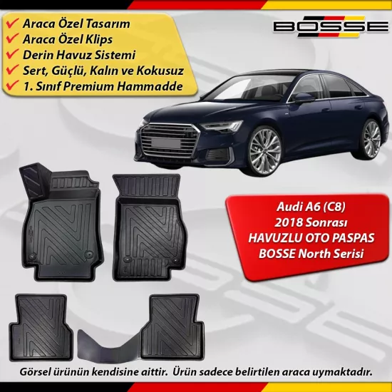 Audi A6 Paspas Araca Özel (C8) 2018 Ve Sonrası Derin Havuzlu BOSSE North Serisi