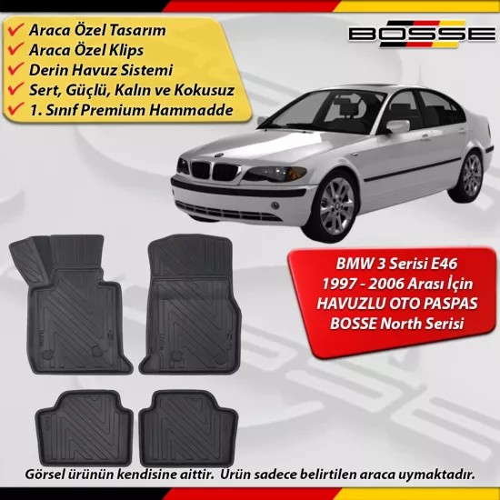 Bmw 3 Serisi E46 Paspas Araca Özel 1997-2006 Derin Havuzlu BOSSE North Serisi