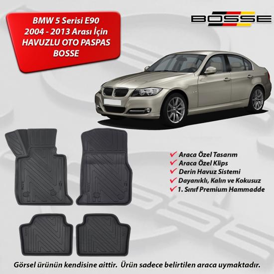 Bmw 5 Serisi Paspas Araca Özel E90 Paspas 2005 2011 Arası BOSSE 3D Havuzlu Oto Paspas