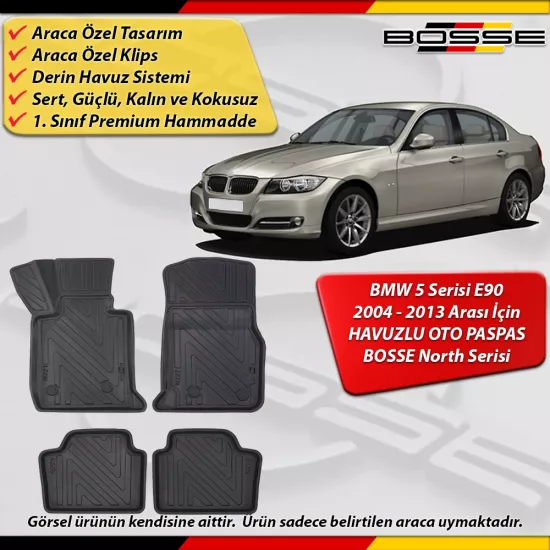 Bmw 3 Serisi E90 Paspas Araca Özel 2004-2013 Derin Havuzlu BOSSE North Serisi