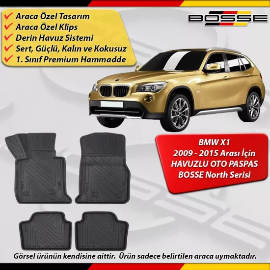 Bmw X1 Paspas Araca Özel 2009-2015 Derin Havuzlu BOSSE North Serisi