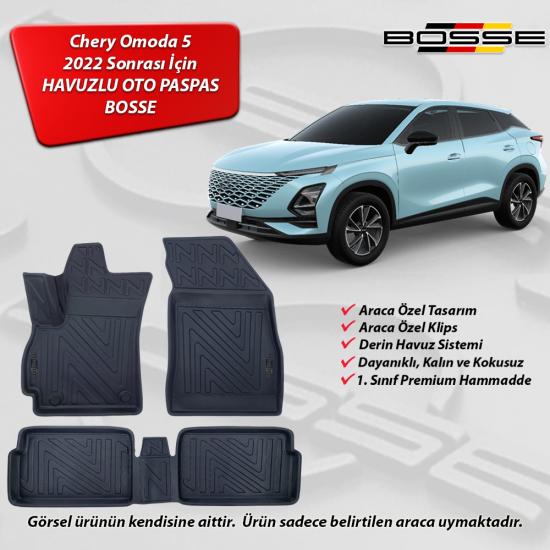Chery Omoda 5 Paspas Araca Özel 2022 Sonrası BOSSE 3D Havuzlu Oto Paspas