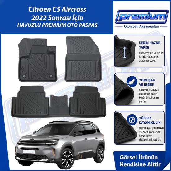 Citroen C5 Aircross Paspas Araca Özel 2022 Sonrası Derin Havuzlu Premium Oto Paspas