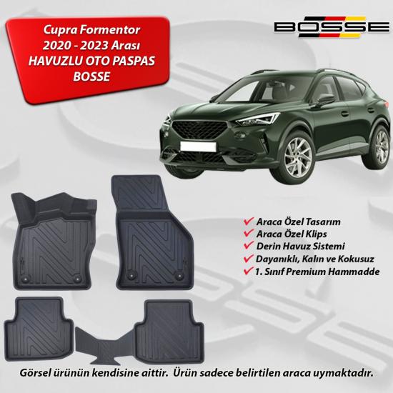 Cupra Formentor Paspas Araca Özel 2020 2023 BOSSE 3D Havuzlu Oto Paspas