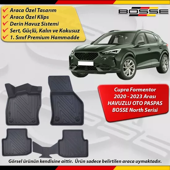 Cupra Formentor Paspas Araca Özel 2020-2023 Arası Derin Havuzlu BOSSE North Serisi