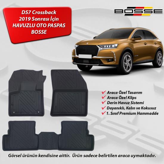 DS7 Paspas Araca Özel 2019 Sonrası BOSSE 3D Havuzlu Oto Paspas
