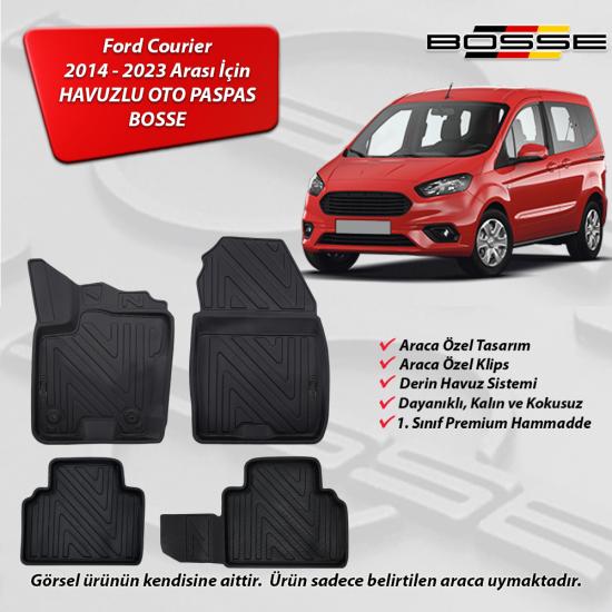 Ford Courier Paspas Araca Özel 2014 2023 BOSSE 3D Havuzlu Oto Paspas Paspas