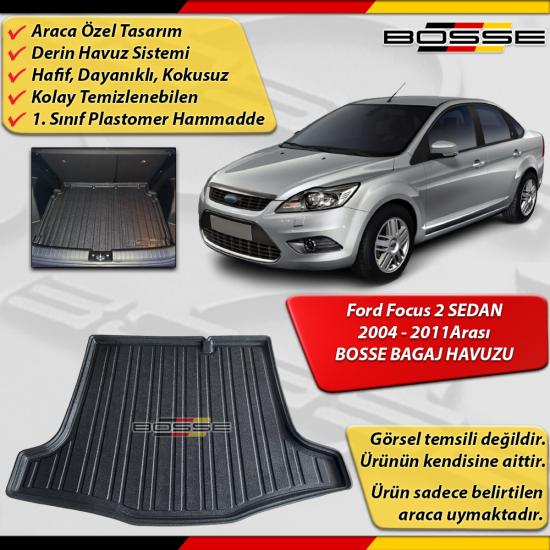 Ford Focus 2 Bagaj Havuzu SEDAN 2004 - 2011 Arası BOSSE 3D Bagaj Havuzu