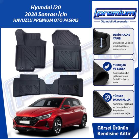 Hyundai i20 Paspas Araca Özel 2020 Ve Sonrası Derin Havuzlu Premium Oto Paspas