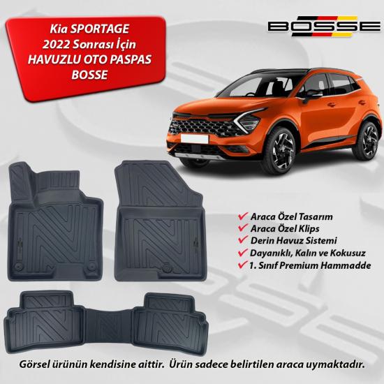Kia Sportage Paspas Araca Özel 2022 Sonrası BOSSE 3D Havuzlu Oto Paspas