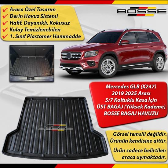 Mercedes GLB Bagaj Havuzu (X247) (7/5 KOLTUK) ÜST BAGAJ (Yüksek Kademe) 2019 2025 Arası BOSSE 3D Bagaj Havuzu