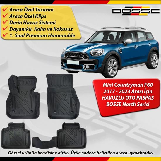 Mini Countryman Paspas Araca Özel F60 Paspas 2017 - 2023 Arası Derin Havuzlu Paspas BOSSE North