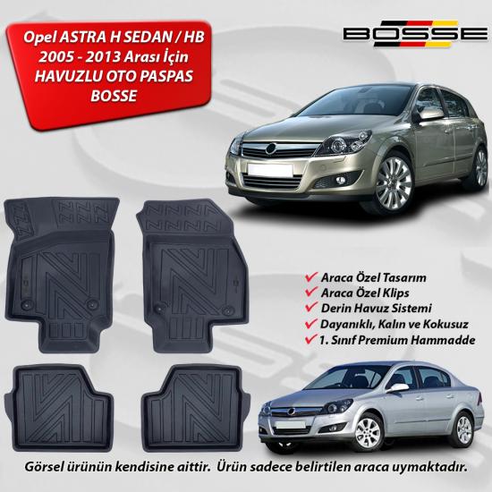 Opel Astra H Paspas Araca Özel SEDAN - HB 2004 2015 BOSSE 3D Havuzlu Oto Paspas