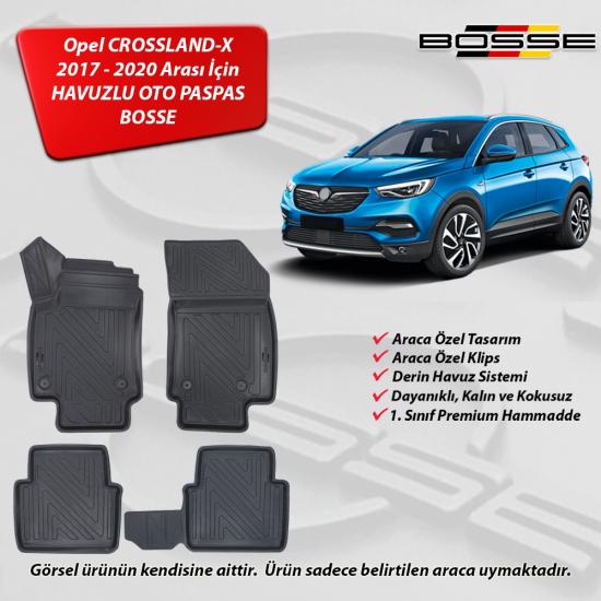 Opel Crossland X Paspas Araca Özel 2017 2020 Arası BOSSE 3D Havuzlu Oto Paspas