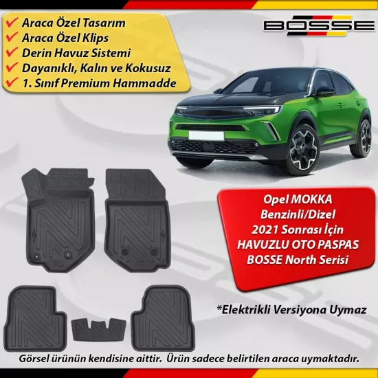 Opel Mokka Paspas BENZİNLİ / DİZEL Araca Özel 2021 Sonrası Derin Havuzlu Paspas Serisi