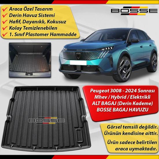 Peugeot 3008 Bagaj Havuzu ALT BAGAJ (Derin Kademe) 2024 Sonrası BOSSE 3D Bagaj Havuzu