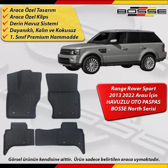 Land Rover Range Rover Sport Paspas Araca Özel 2013 2022 Arası Derin Havuzlu BOSSE North Serisi