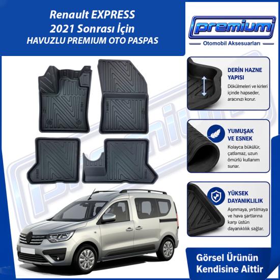 Renault  Express Paspas Araca Özel 2021 Sonrası Derin Havuzlu Premium Oto Paspas