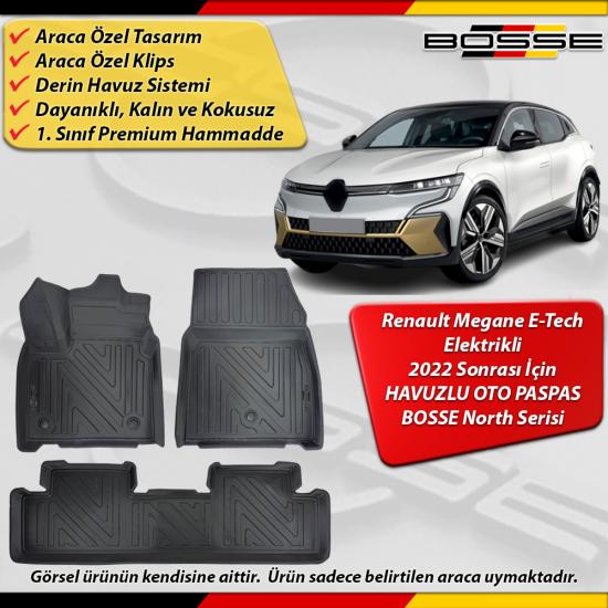Renault Megane E-Tech Paspas Araca Özel Elektrikli 2022 Ve Sonrası Derin Havuzlu Paspas North