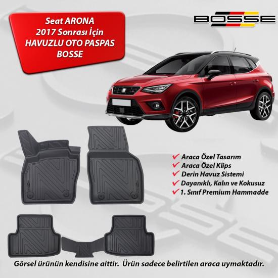 Seat Arona Paspas Araca Özel 2017 Sonrası BOSSE 3D Havuzlu Oto Paspas