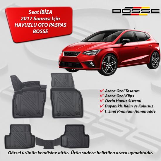 Seat ibiza Paspas Araca Özel 2017 Sonrası BOSSE 3D Havuzlu Oto Paspas