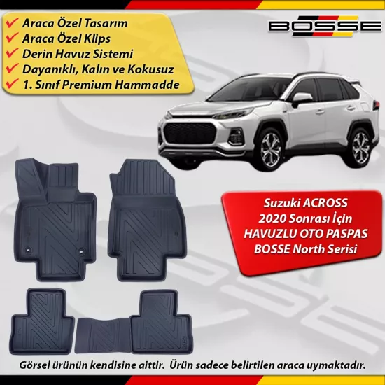 Suzuki Across Paspas Araca Özel 2020 Sonrası Derin Havuzlu Paspas BOSSE North Serisi
