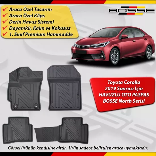 Toyota  Corolla Paspas Sedan Araca Özel 2019 Ve Sonrası Derin Havuzlu BOSSE North Serisi