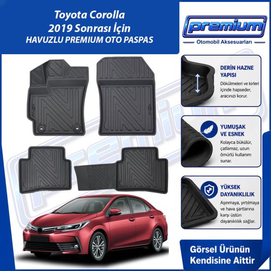 Toyota  Corolla Paspas Sedan Araca Özel 2019 Ve Sonrası Derin Havuzlu Premium Oto Paspas