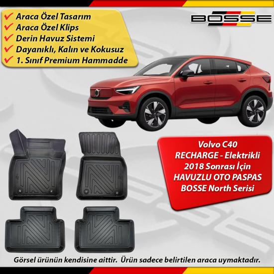 Volvo C40 Paspas Elektrikli (Recharge) Araca Özel 2018 Ve Sonrası Derin Havuzlu BOSSE North Serisi