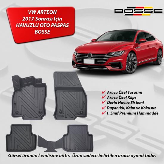 VW Arteon Paspas Araca Özel 2017 Ve Sonrası BOSSE 3D Havuzlu Oto Paspas