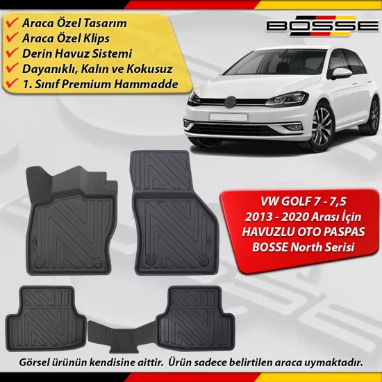 VW Golf 7 Paspas 7,5 Paspas Araca Özel 2013-2020 Derin Havuzlu BOSSE North Serisi