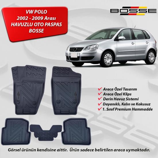 VW Polo Paspas 3D Havuzlu 2002 2009 BOSSE 3D Havuzlu Oto Paspas