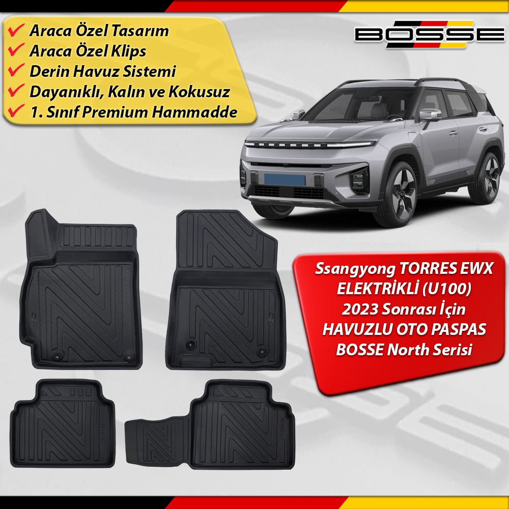 SSANGYONG TORRES Paspas EWX Araca Özel ELEKTRİKLİ (U100) 2023 Sonrası Derin Havuzlu North Serisi