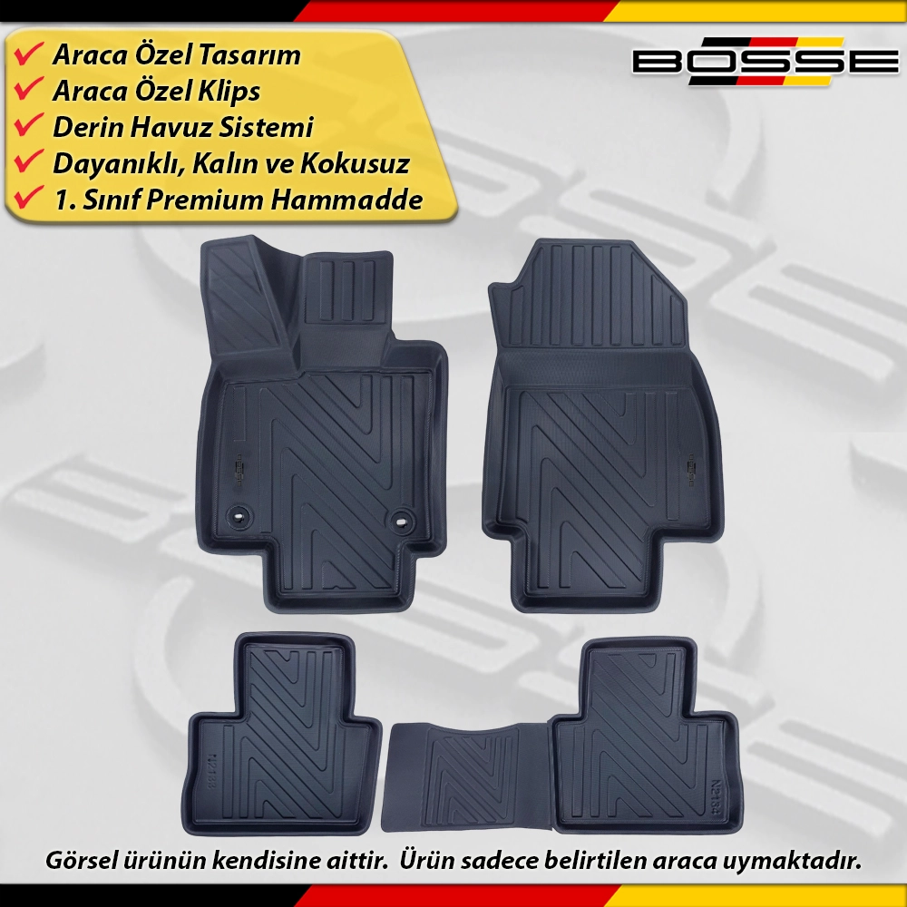 Suzuki Across Paspas Araca Özel 2020 Sonrası Derin Havuzlu Paspas BOSSE North Serisi