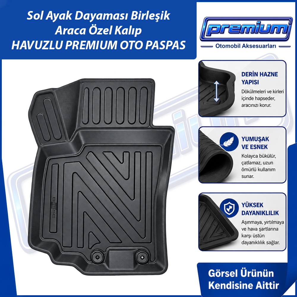 Suzuki Vitara Paspas Full Hybrid Araca Özel 2025 Sonrası İçin Derin Havuzlu Premium Oto Paspas