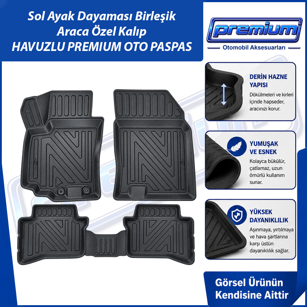 Suzuki Vitara Paspas Full Hybrid Araca Özel 2025 Sonrası İçin Derin Havuzlu Premium Oto Paspas