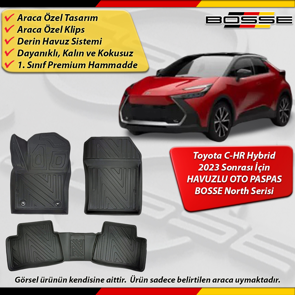 Toyota CHR Paspas Araca Özel C-HR Hybrid 2023 Sonrası Derin Havuzlu BOSSE North Serisi