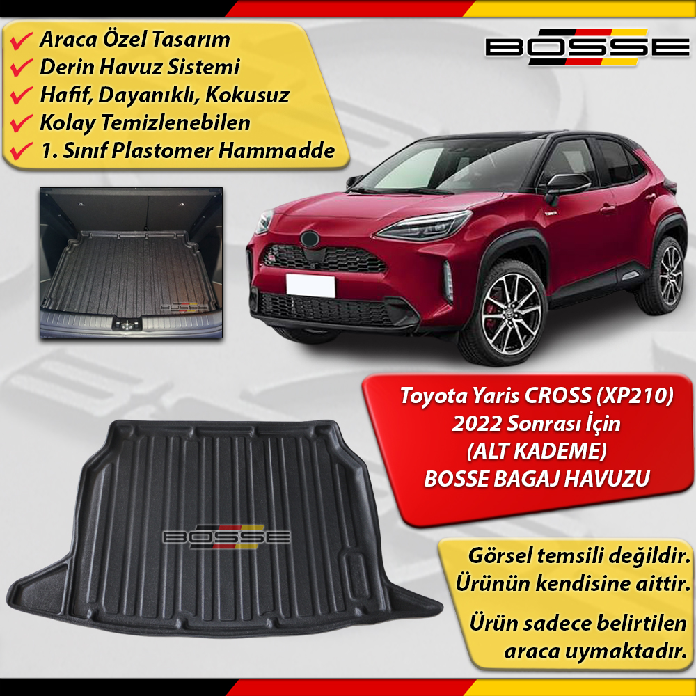 Toyota Yaris CROSS Bagaj Havuzu ÜST KADEME İçin (XP210) Araca Özel 2022 Sonrası BOSSE