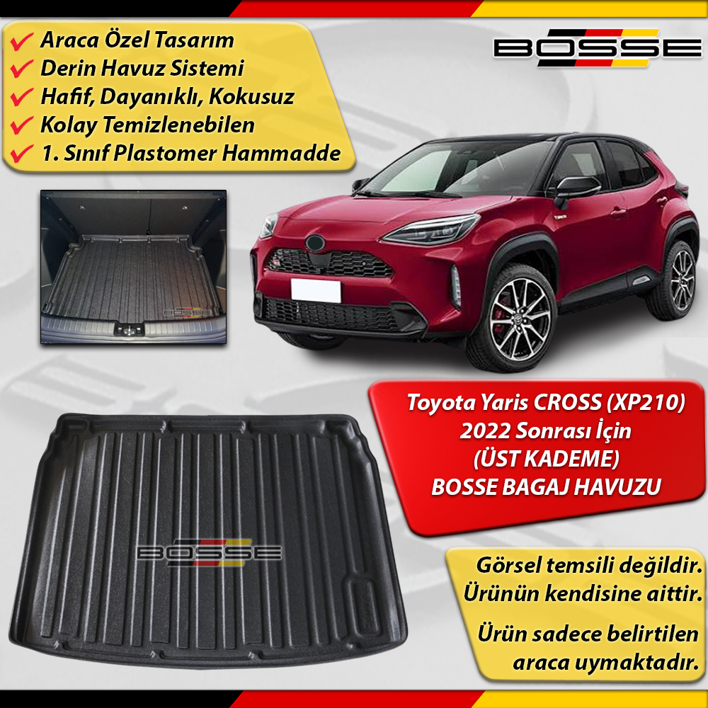 Toyota Yaris CROSS Bagaj Havuzu ALT KADEME İçin (XP210) Araca Özel 2022 Sonrası BOSSE