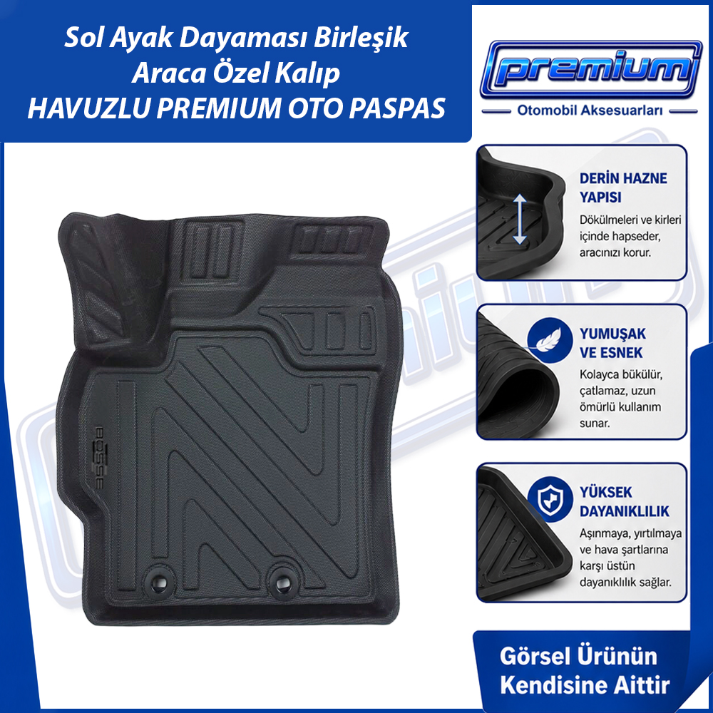 Toyota Yaris Paspas Araca Özel 2020 Sonrası İçin Derin Havuzlu Premium Oto Paspas