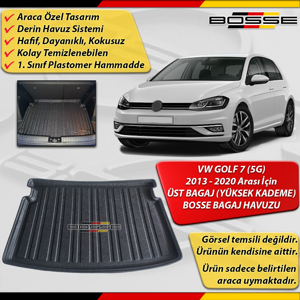 VW Golf 7 Bagaj Havuzu (5G) ÜST BAGAJ (Yüksek Kademe) için 2013 2020 Arası BOSSE