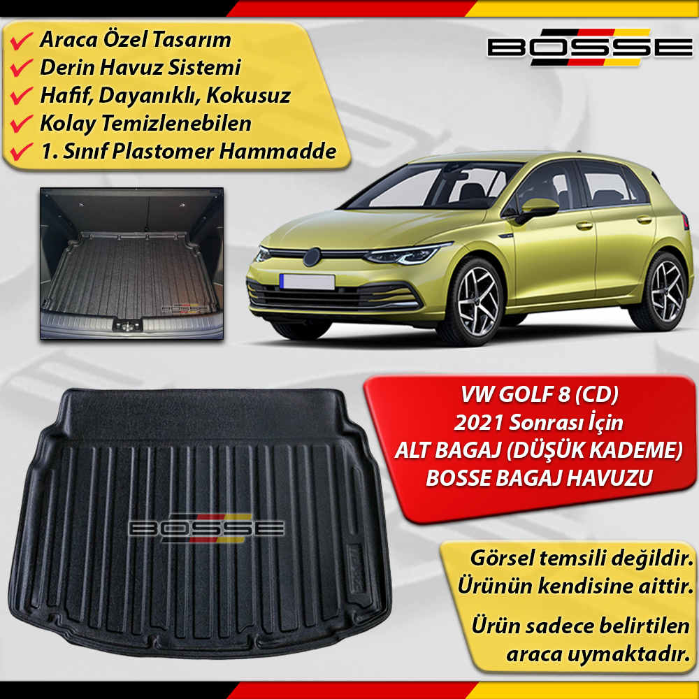 VW Golf 8 Bagaj Havuzu (CD) ALT BAGAJ (Düşük Kademe) İçin 2021 Sonrası BOSSE